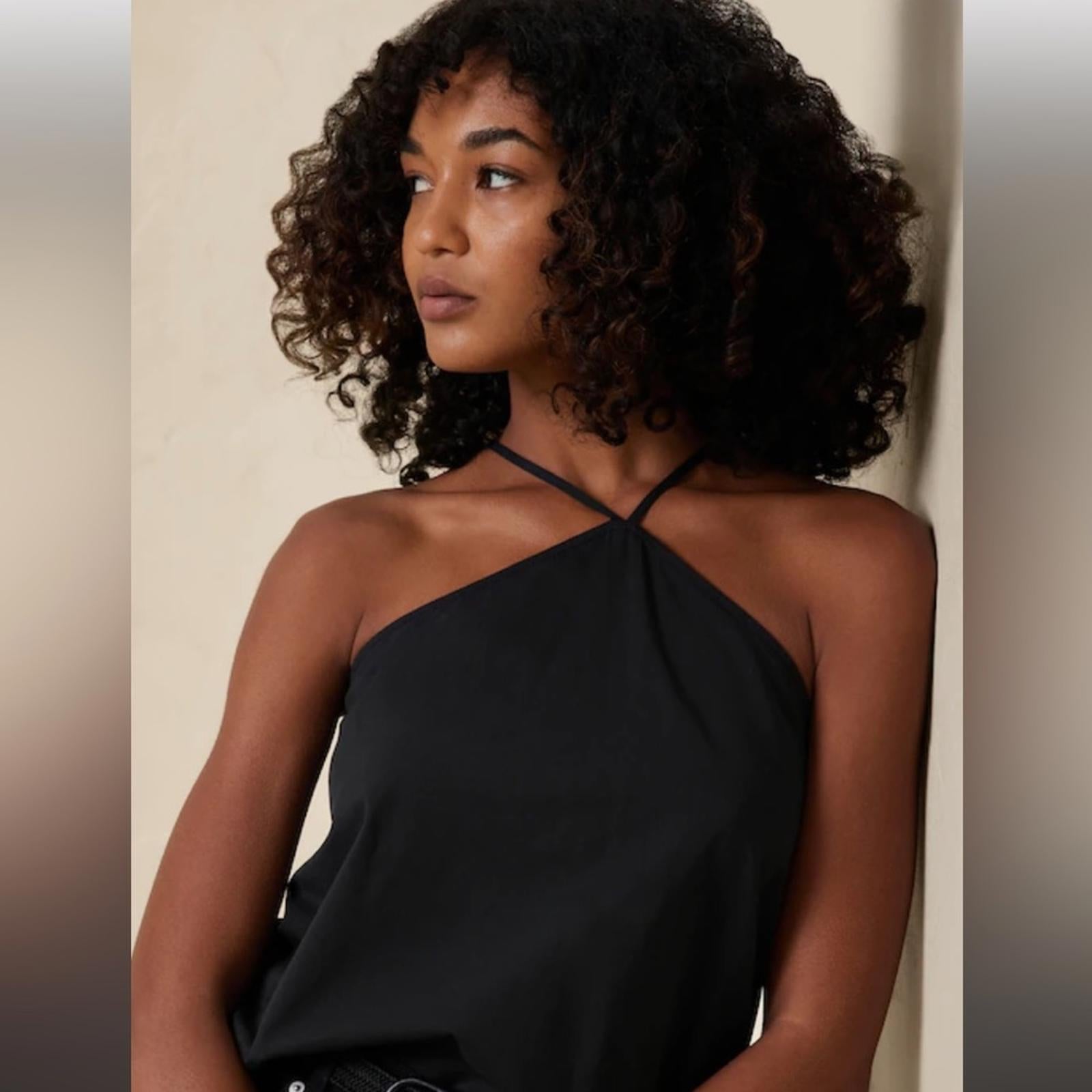 NWT Banana Republic Black Poplin Halter Top Size Large
