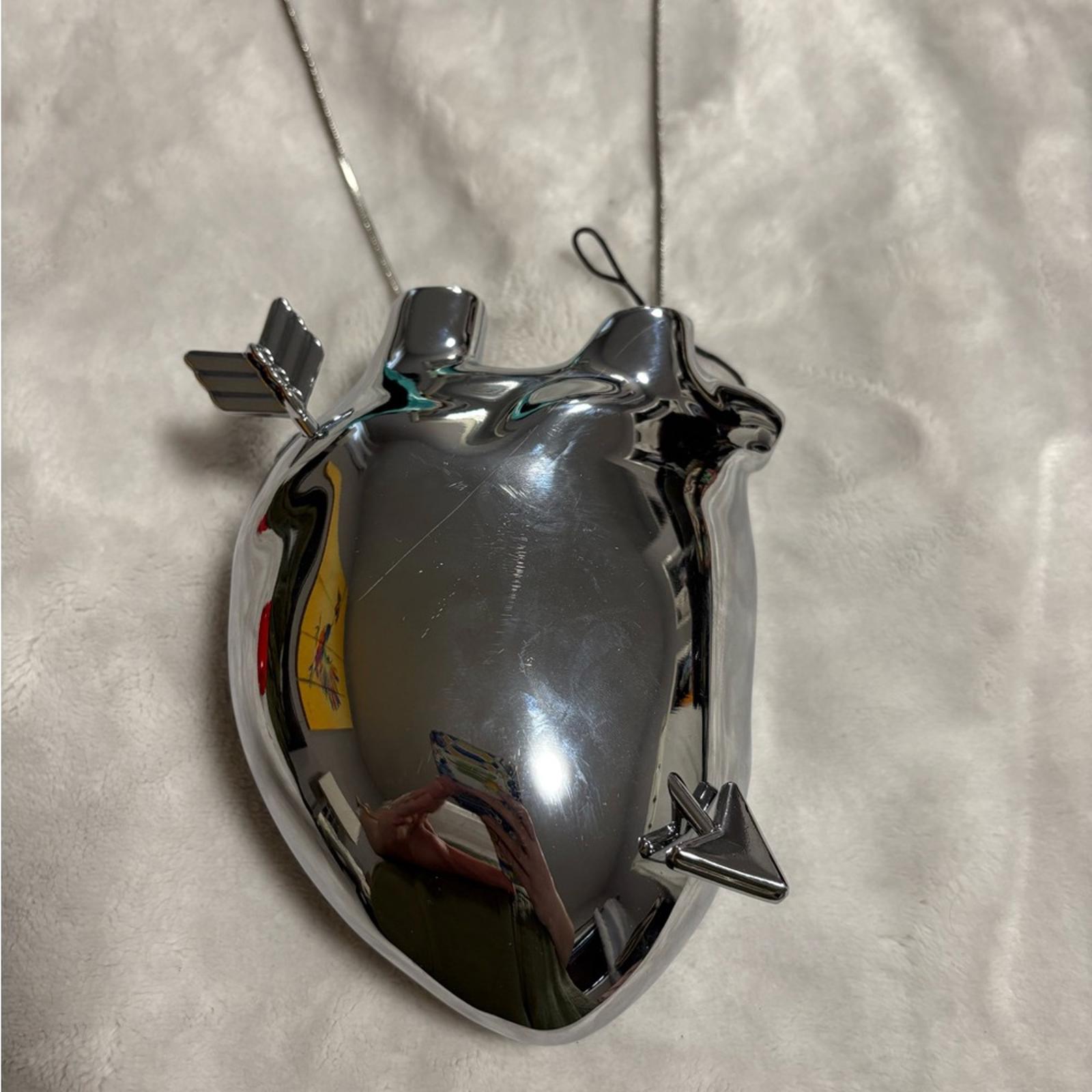 Zara Silver Metal Anatomical Heart Mini Bag