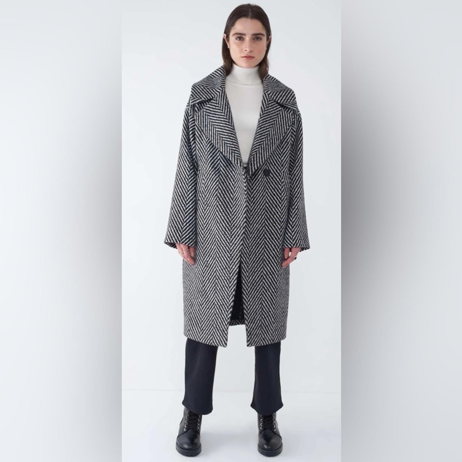 Sosken Jinny Cocoon Herringbone Boucle Coat XS/0