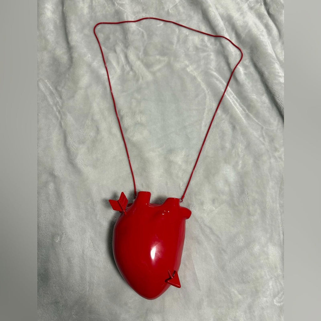 Zara Red Metal Anatomical Heart Mini Purse