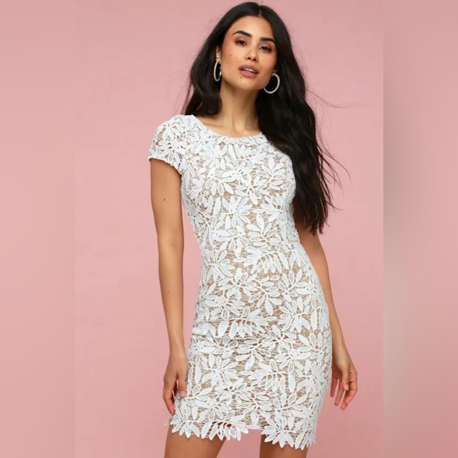 Lulus Ivory Lace Mini Dress Size Small