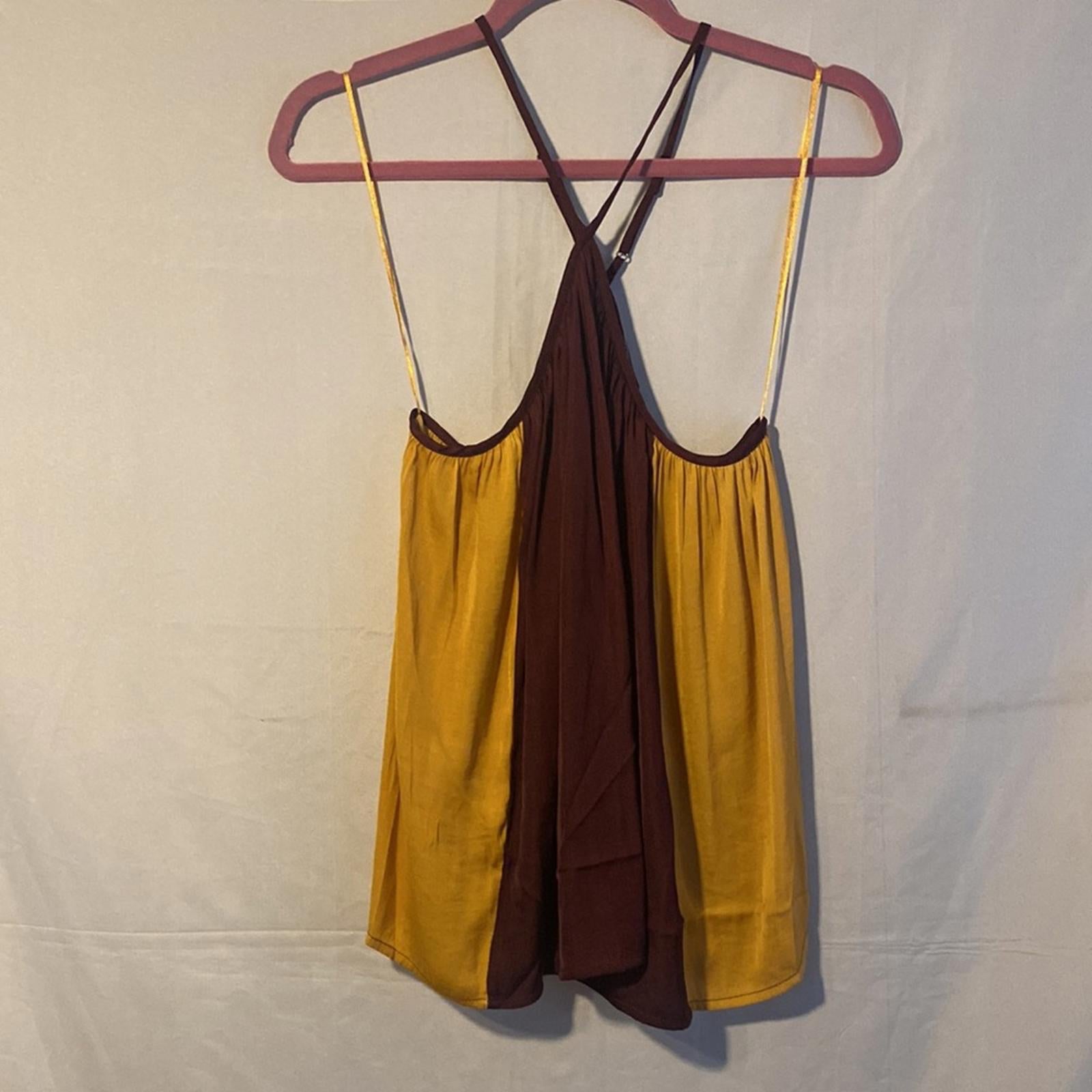NWT Banana Republic Colour Block Tank Yellow/Eggplant Size Large