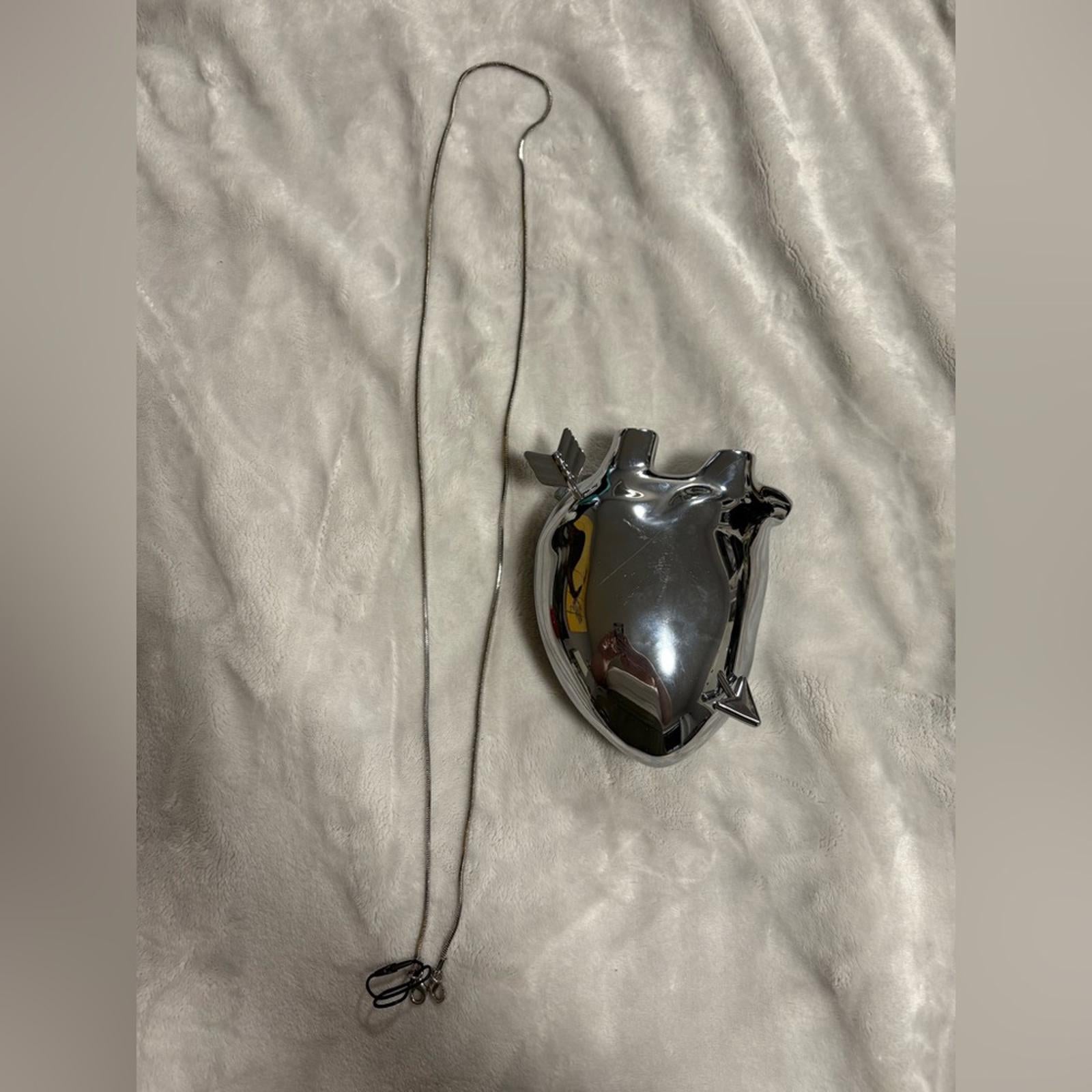 Zara Silver Metal Anatomical Heart Mini Bag