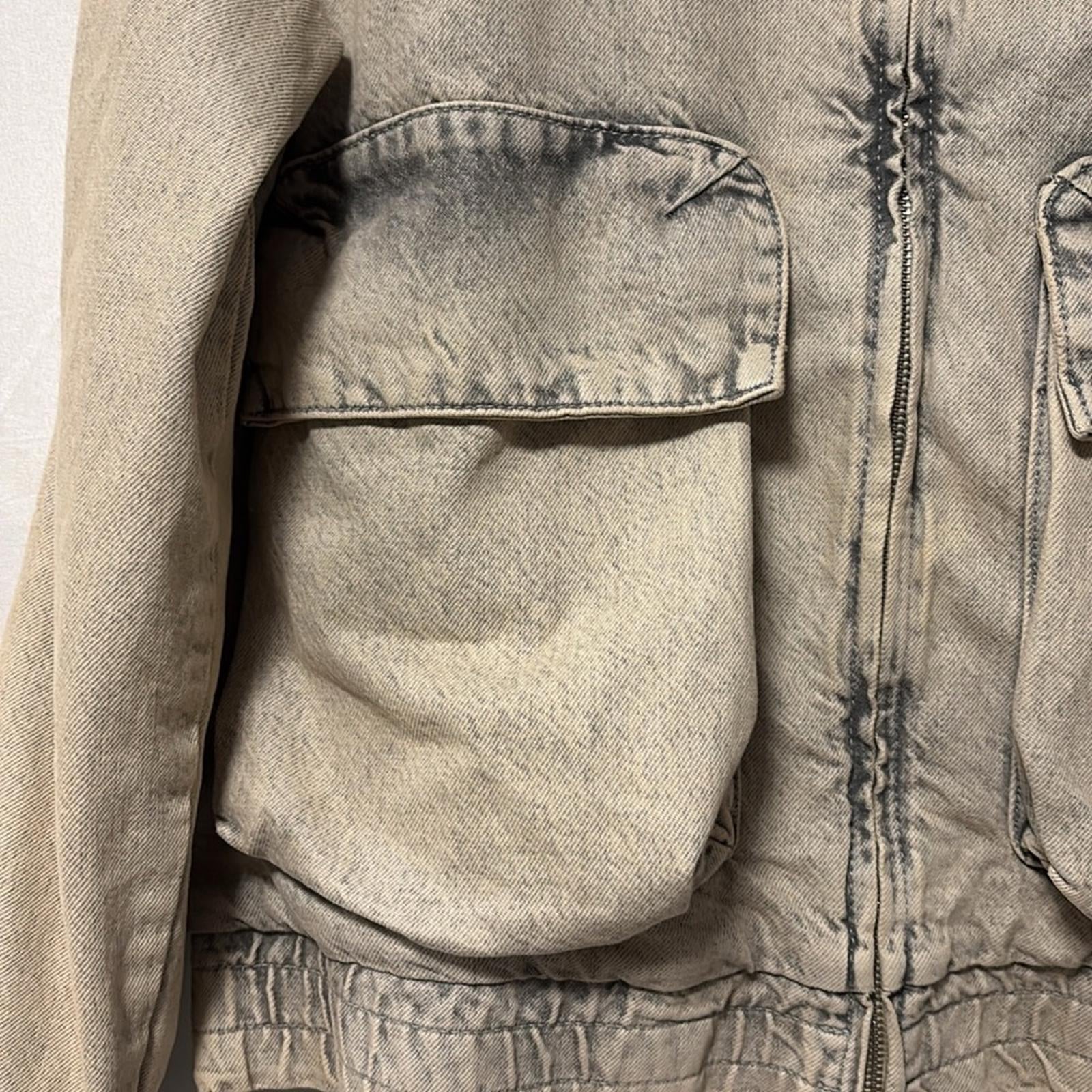 NWOT Zara Distressed Denim Bomber Jacket Size Small