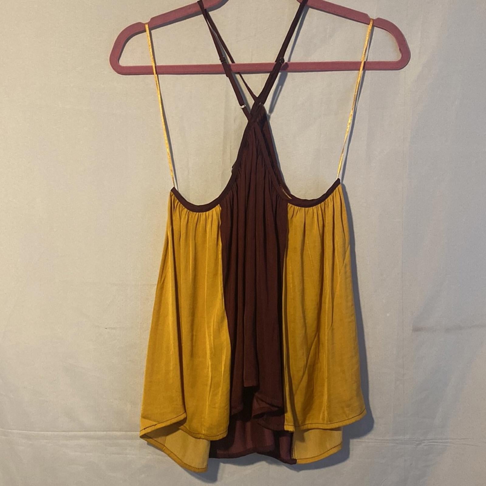 NWT Banana Republic Colour Block Tank Yellow/Eggplant Size Large