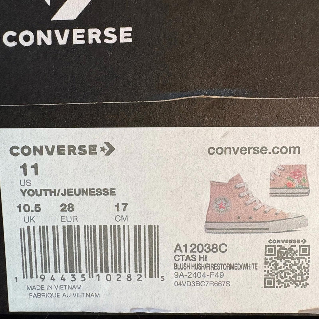 NIB Kids Converse Pink Mushroom Hi Tops Size 11