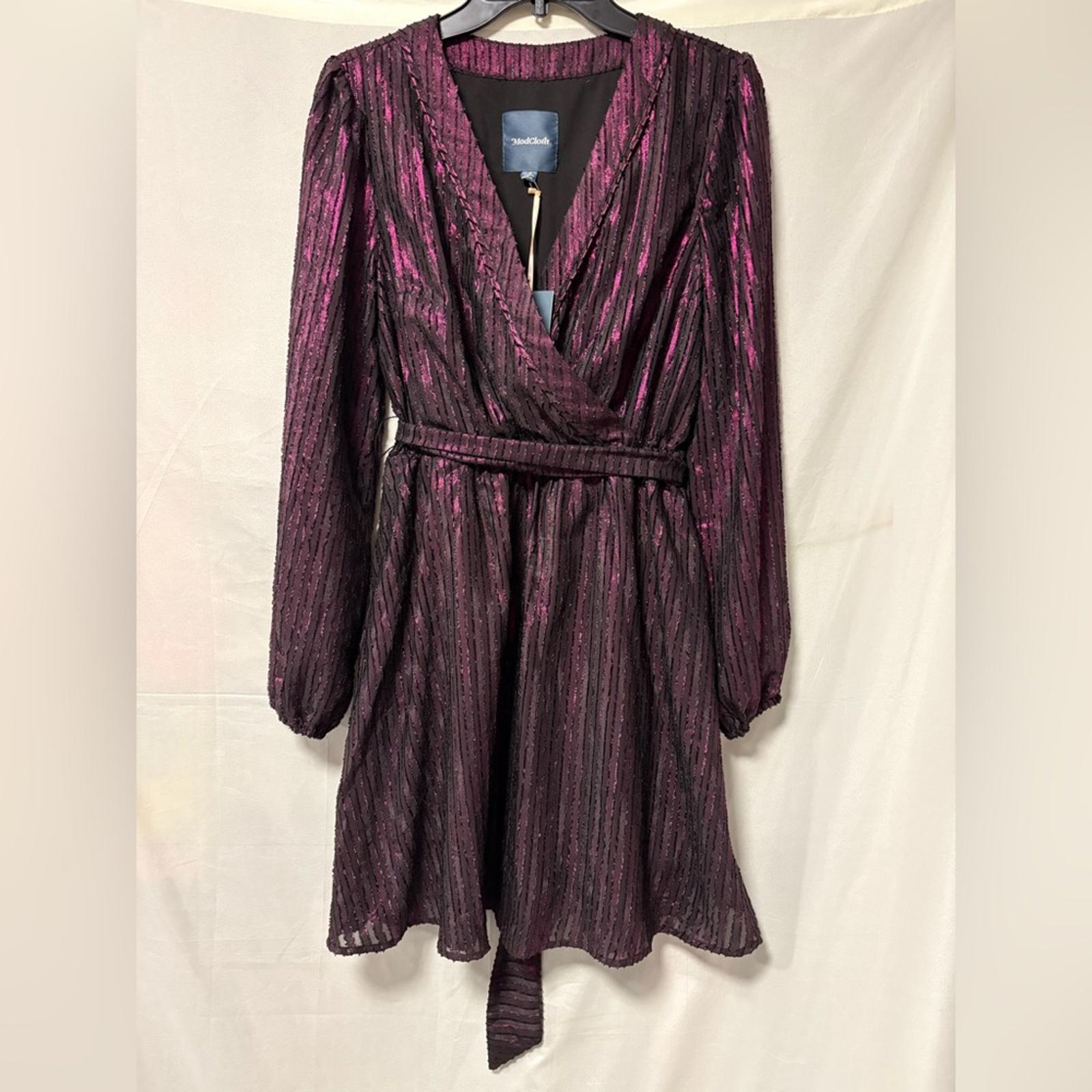 NWT ModCloth Your Time to Shine Wrap Dress in Purple Size Medium