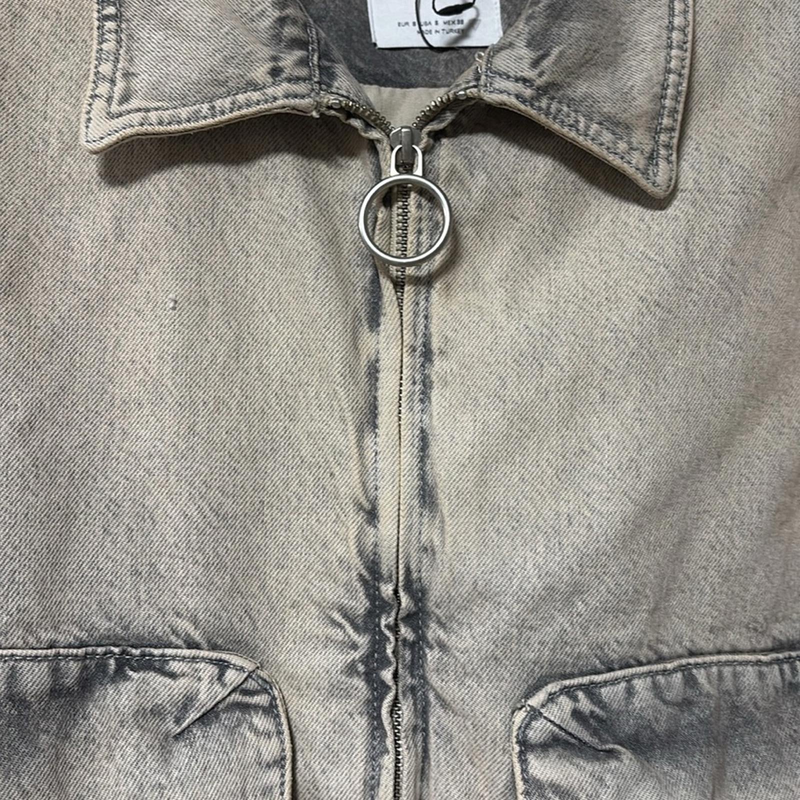 NWOT Zara Distressed Denim Bomber Jacket Size Small
