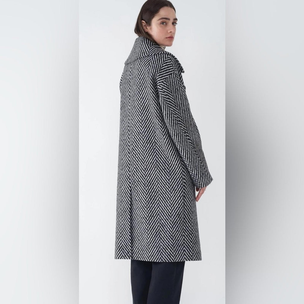 Sosken Jinny Cocoon Herringbone Boucle Coat XS/0