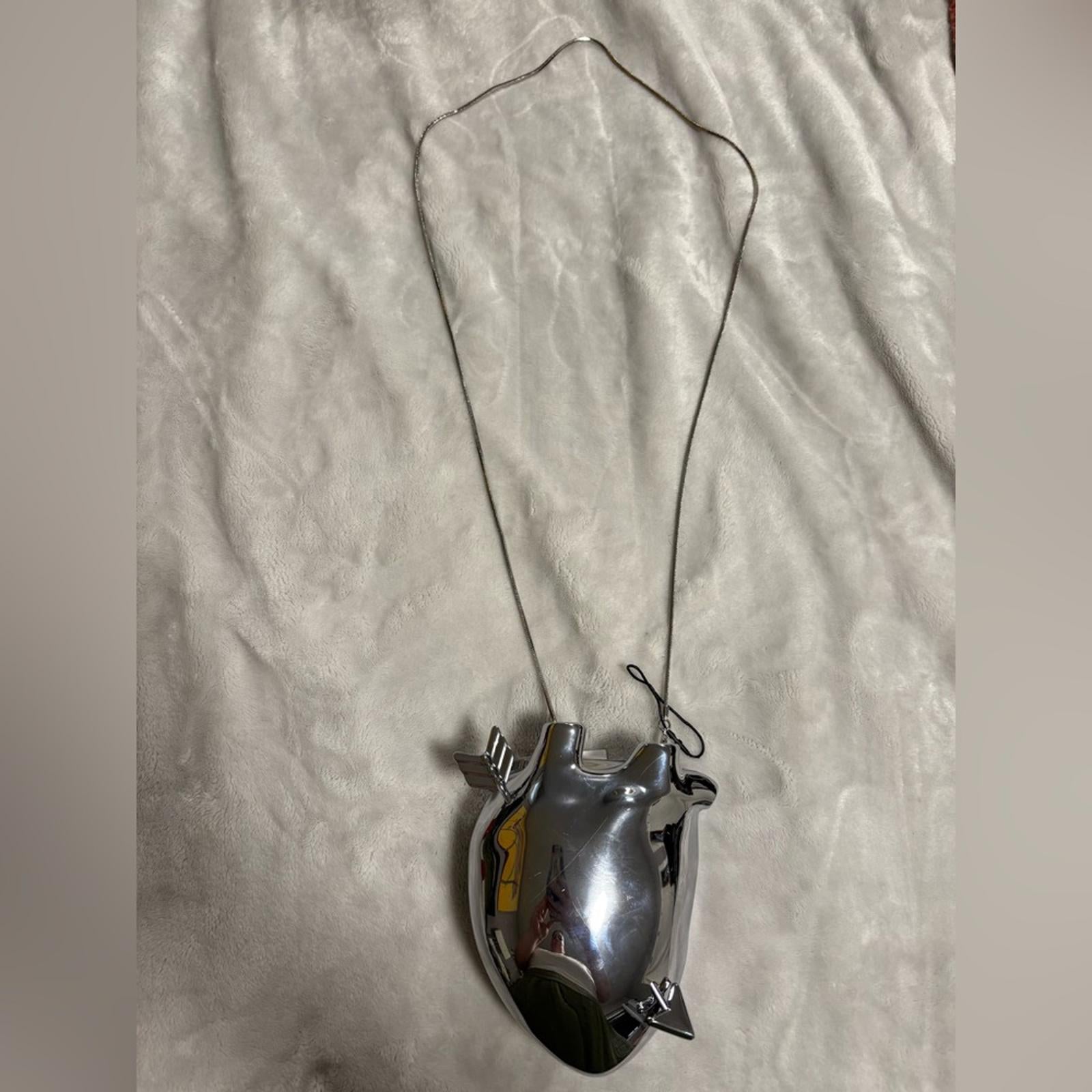 Zara Silver Metal Anatomical Heart Mini Bag