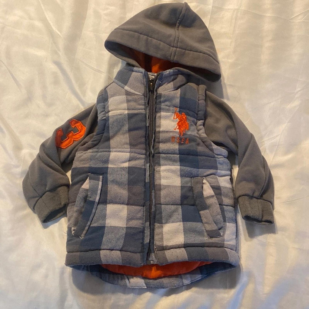 US Polo Hooded Vest Sweater Size 12m