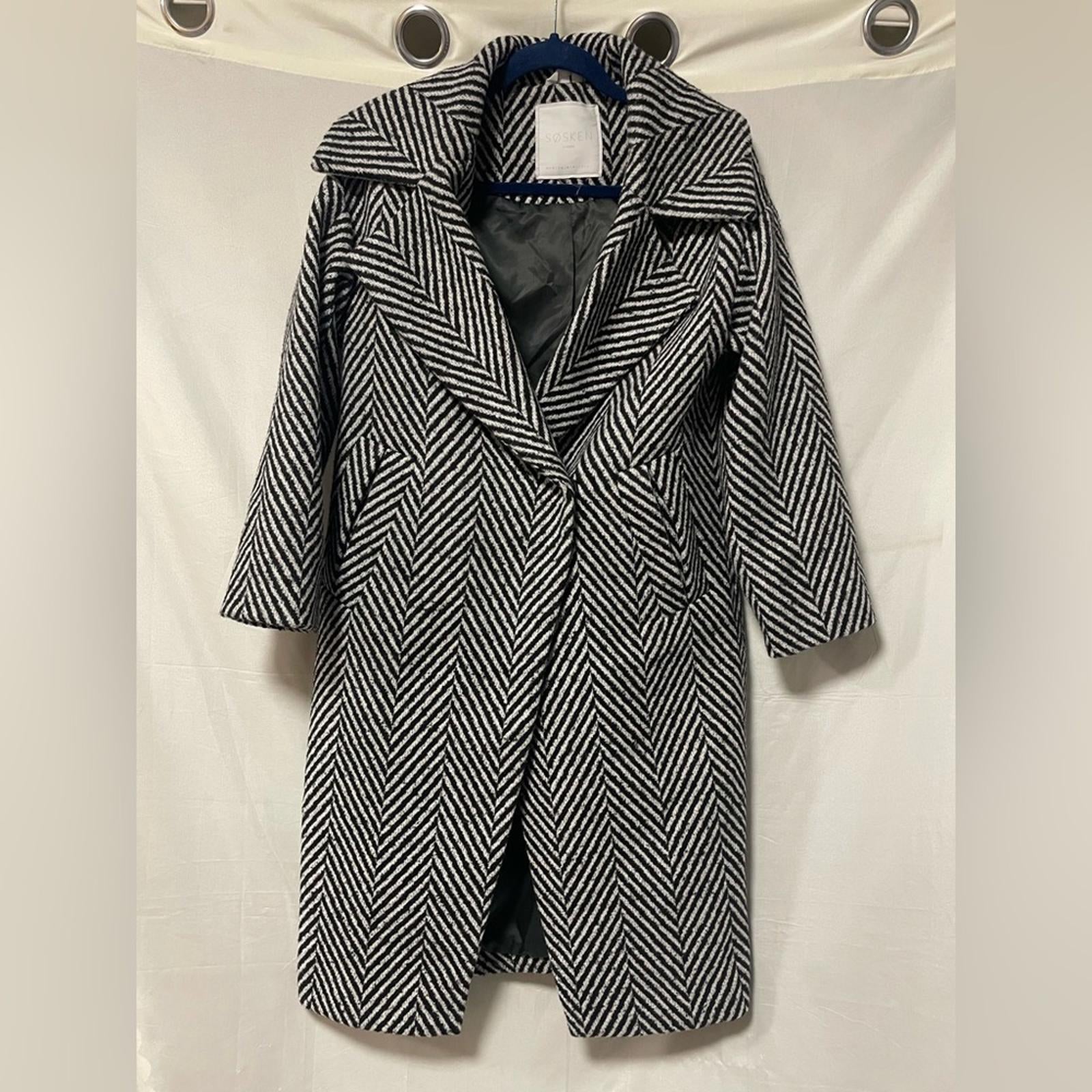 Sosken Jinny Cocoon Herringbone Boucle Coat XS/0