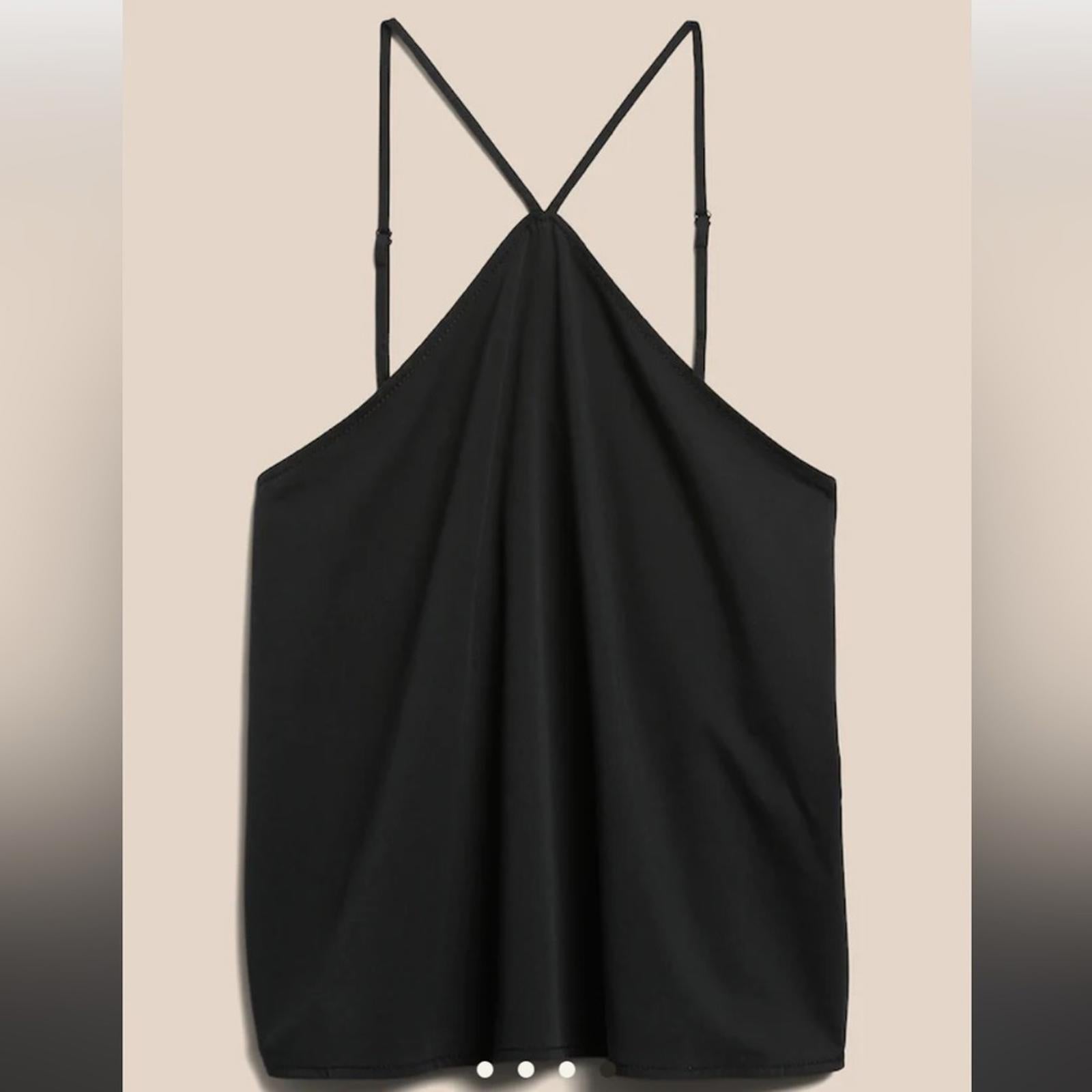NWT Banana Republic Black Poplin Halter Top Size Large