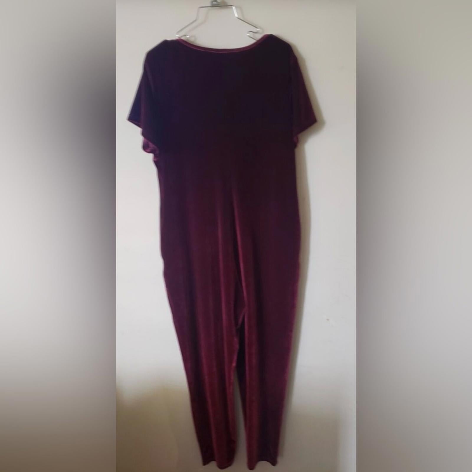 Smash and Tess Velvet Sunday Romper in Merlot Size Med