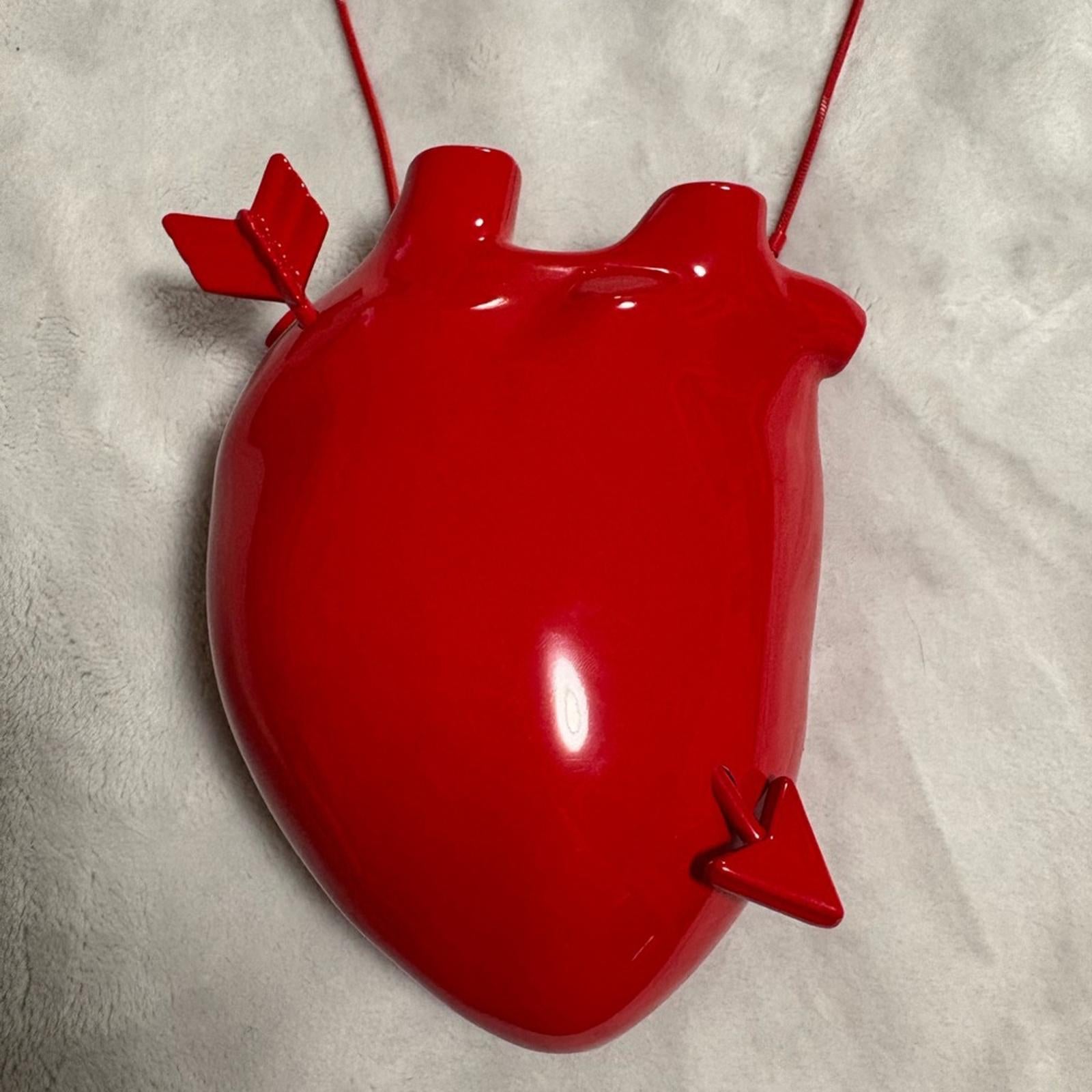 Zara Red Metal Anatomical Heart Mini Purse