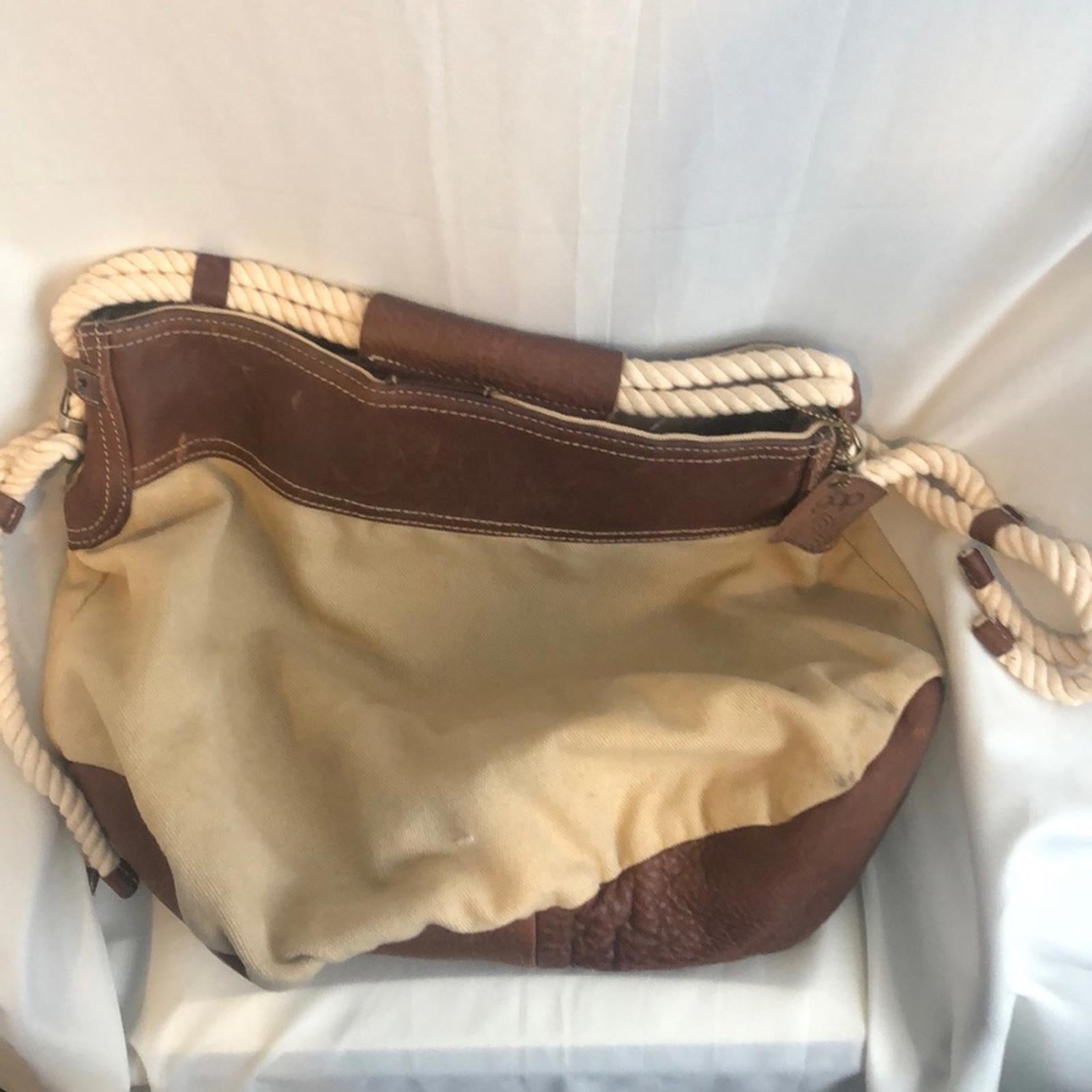 07 Gap leather and canvas purse