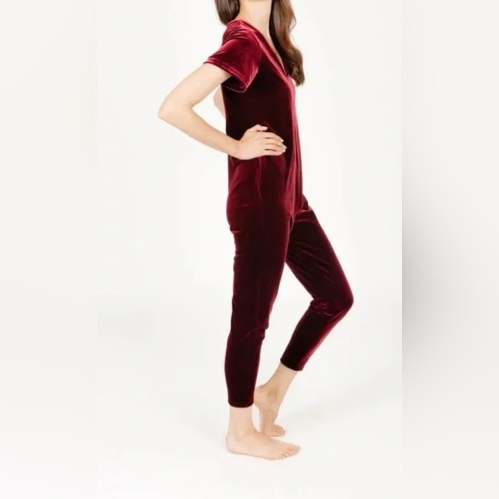 Smash and Tess Velvet Sunday Romper in Merlot Size Med